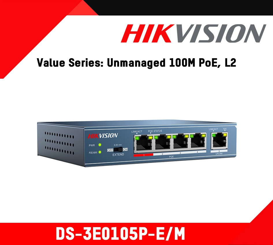 hikvision ds-3e0105p-e/m unmanaged poe switch
