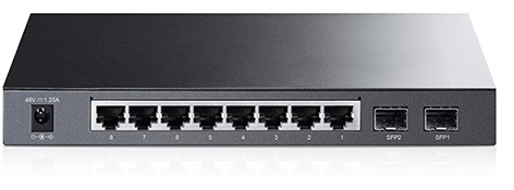 tp-link jetstream 8-port gigabit smart poe switch with 2 sfp slots