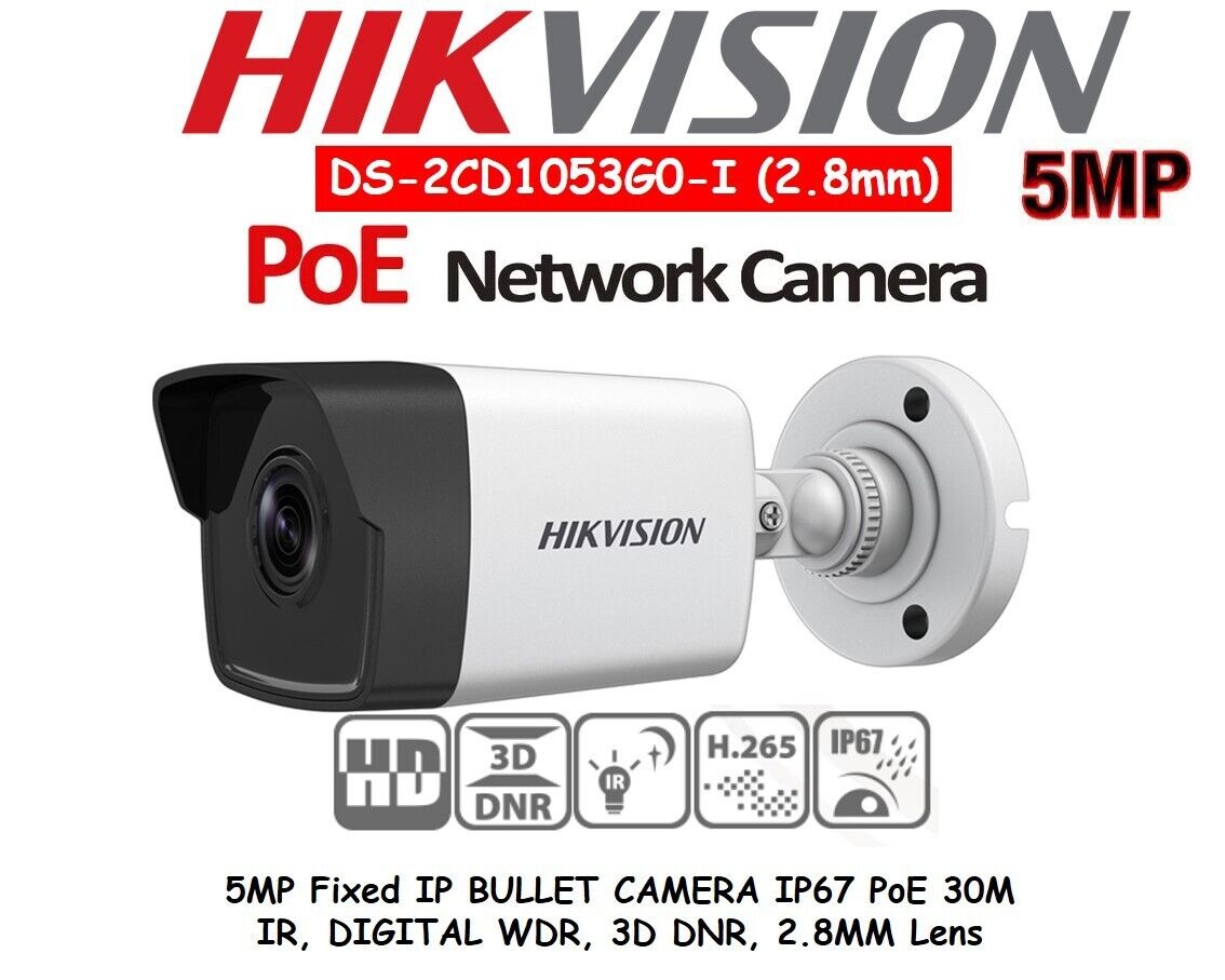 hikvision camera ds-2cd1053g0-i 5mp fixed bullet network camera